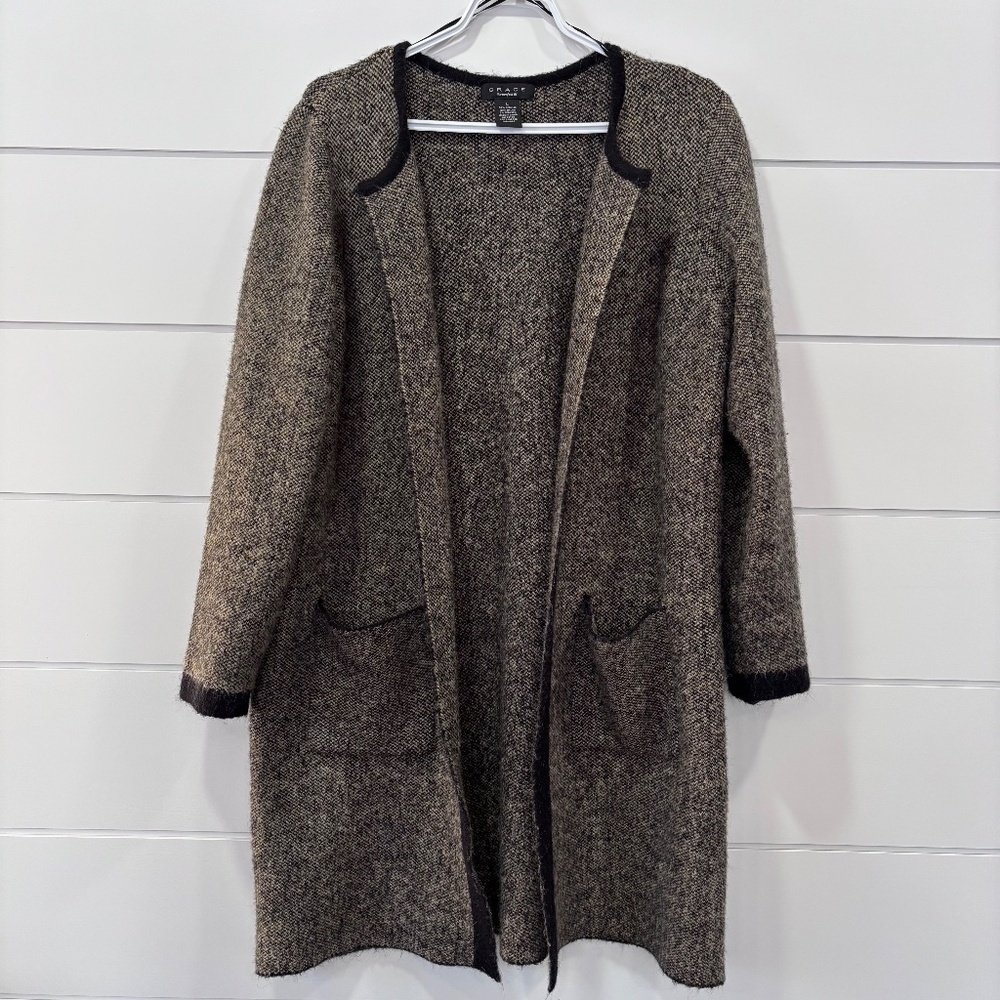 Grace the perfect fit long open front cardigan acrylic blend cardigan size L